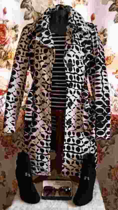 Manteaux chaleureux pour femme noir et blanc